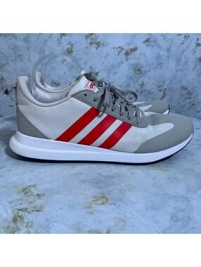 Adidas Run 60s Men's Size 10.5 Running Shoes White Red Gray Athletic Sneakers